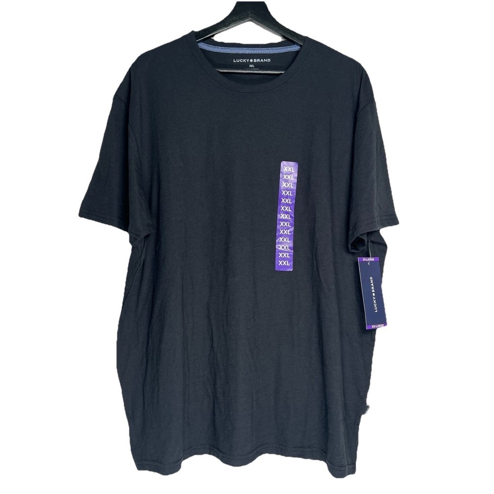Lucky Brand Mens Black Crew Neck Short Sleeve T-Shirt XXL 7MS6000 NWT‎